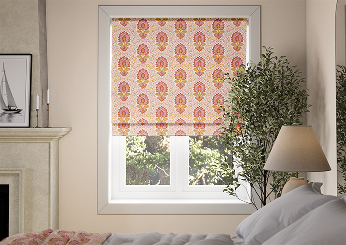 Petal & Block Lotus Blossom, Sunset - Roman Blind - Image 3